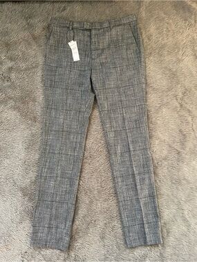 Topman Gray Glen Plaid Dress Pants ( 34, 34 )